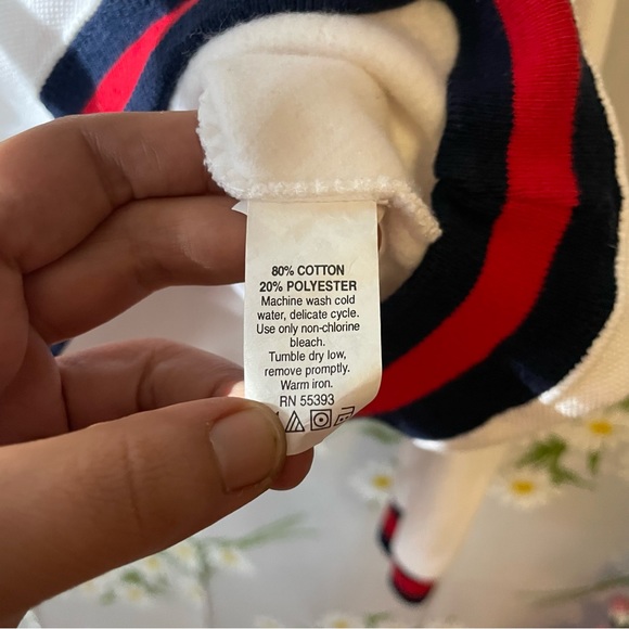 Vintage Kelloggs Cornelius rooster white navy red stripe preppy novelty sweater - Picture 5 of 10